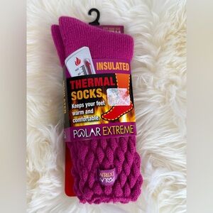 Polar Extreme Solid Berry Thermal Socks Brushed Lining Shoe Size 5-9 SKU1320